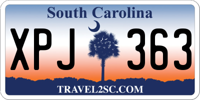 SC license plate XPJ363