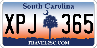 SC license plate XPJ365