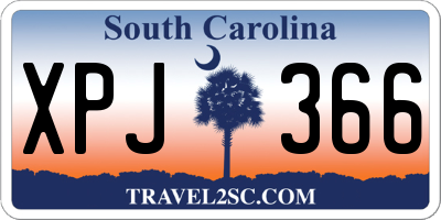 SC license plate XPJ366