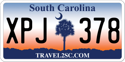 SC license plate XPJ378