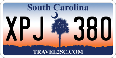 SC license plate XPJ380