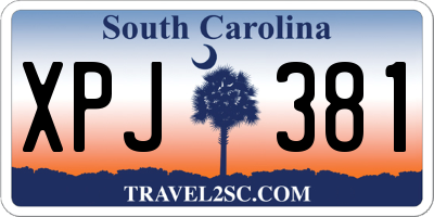 SC license plate XPJ381