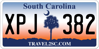 SC license plate XPJ382