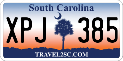 SC license plate XPJ385
