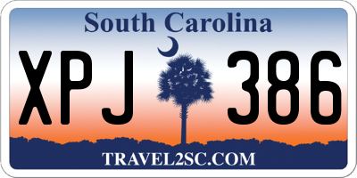 SC license plate XPJ386