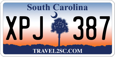 SC license plate XPJ387