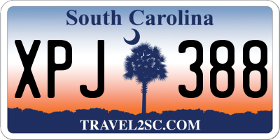 SC license plate XPJ388