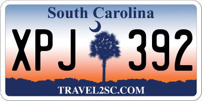 SC license plate XPJ392