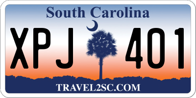 SC license plate XPJ401