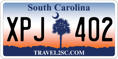 SC license plate XPJ402
