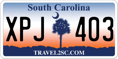 SC license plate XPJ403