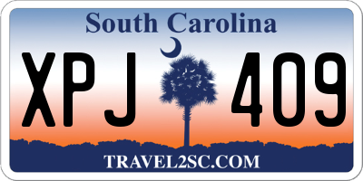 SC license plate XPJ409
