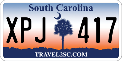 SC license plate XPJ417