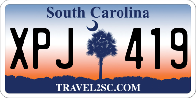 SC license plate XPJ419