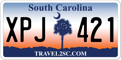 SC license plate XPJ421