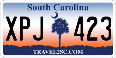 SC license plate XPJ423