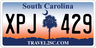 SC license plate XPJ429