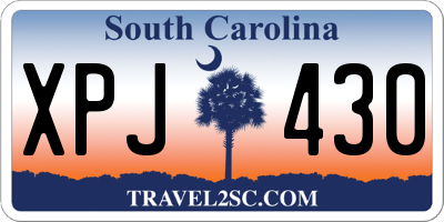 SC license plate XPJ430