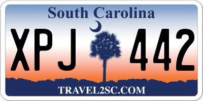 SC license plate XPJ442