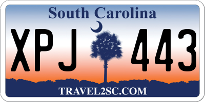 SC license plate XPJ443