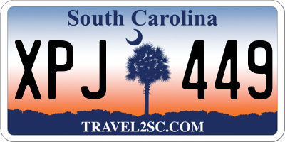 SC license plate XPJ449