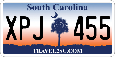 SC license plate XPJ455
