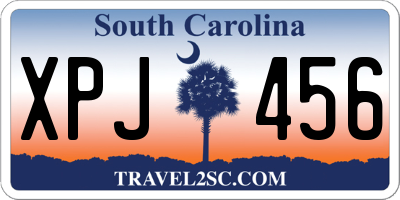 SC license plate XPJ456