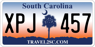 SC license plate XPJ457