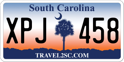 SC license plate XPJ458