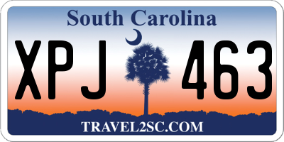 SC license plate XPJ463