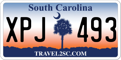 SC license plate XPJ493