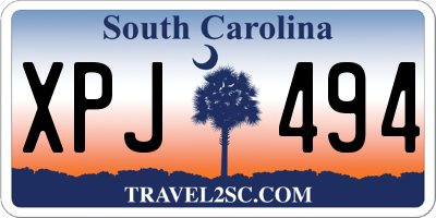 SC license plate XPJ494