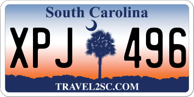 SC license plate XPJ496