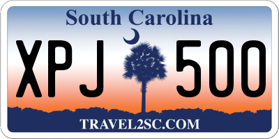 SC license plate XPJ500