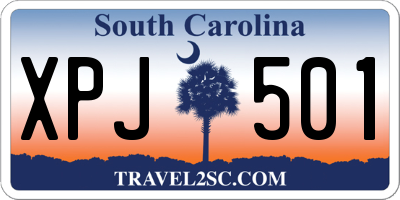 SC license plate XPJ501