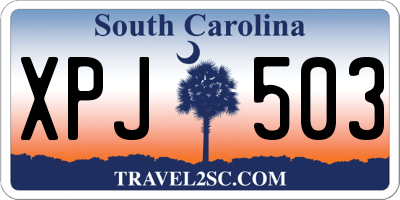 SC license plate XPJ503