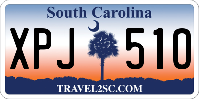 SC license plate XPJ510