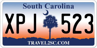 SC license plate XPJ523