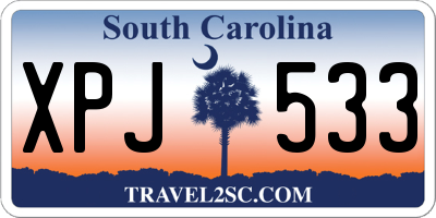 SC license plate XPJ533