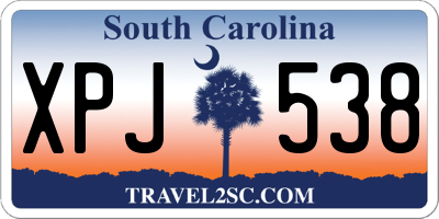 SC license plate XPJ538