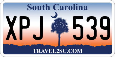 SC license plate XPJ539