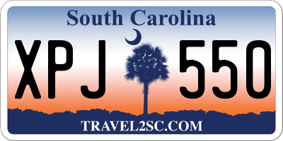 SC license plate XPJ550