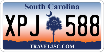 SC license plate XPJ588