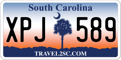 SC license plate XPJ589
