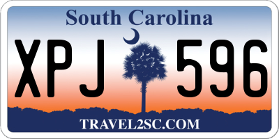 SC license plate XPJ596