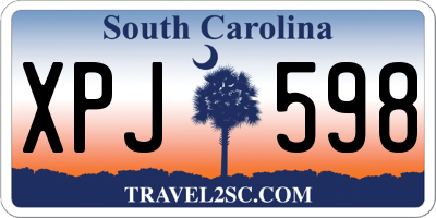 SC license plate XPJ598