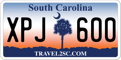 SC license plate XPJ600