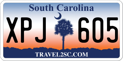 SC license plate XPJ605