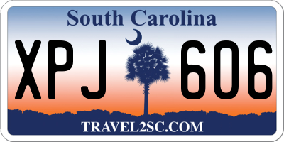 SC license plate XPJ606