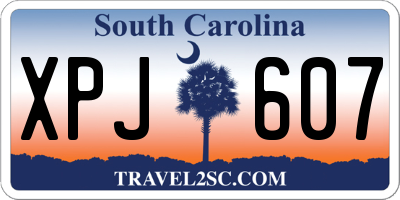 SC license plate XPJ607